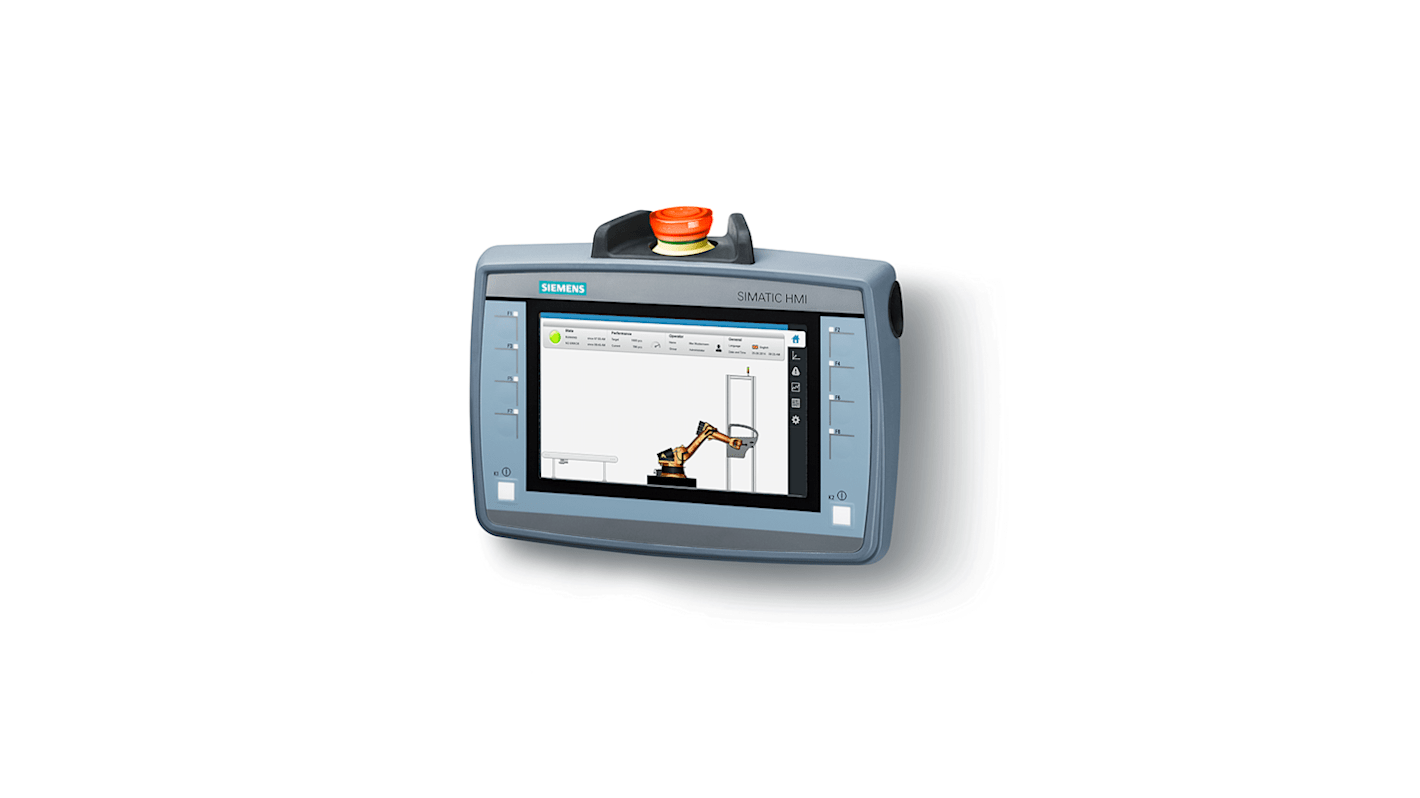 Siemens 6AV2125-2GB23-0AX0 HMI touchscreen 7" TFT, memoria 12 MB, Serie SIMATIC. Ideale per applicazioni industriali.