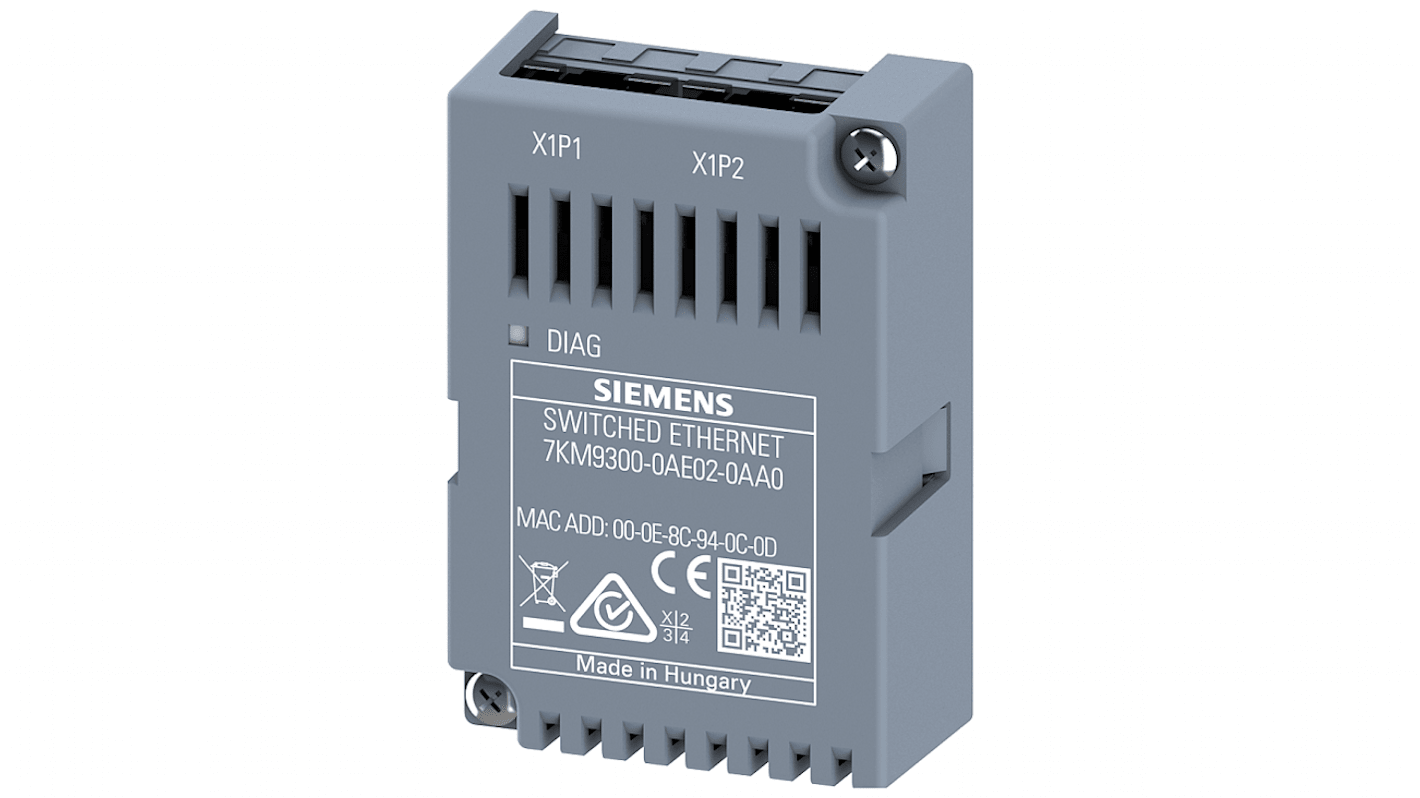 Modulo di espansione PROFINET Siemens 7KM9300-0AE02-0AA0 per PAC32x0 - Isolamento galvanico, IP20, 2 porte RJ45.