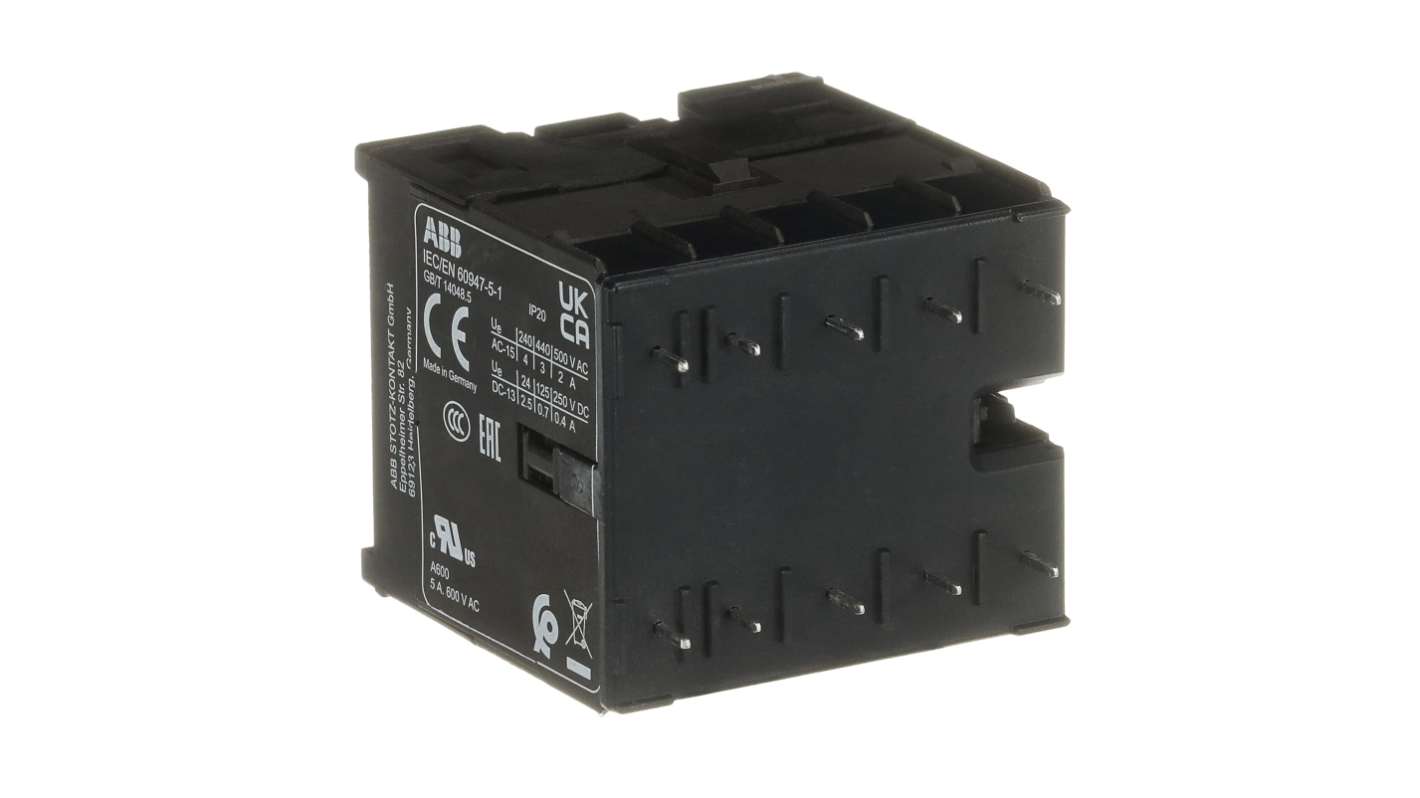 Relè contattore ABB GJH1213009R0311, 1NC/3NO, 4 A, 24 V CC, compatto, grado di protezione IP20, temperatura -25/+55 °C.