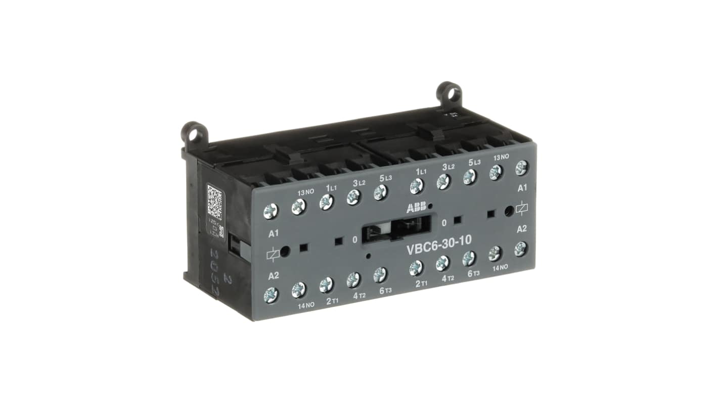 Contattore reversibile ABB GJL1213901R0101 VBC6-30-10 24V-DC, 3 poli, 20 A, montaggio su guida, grado di protezione IP20.