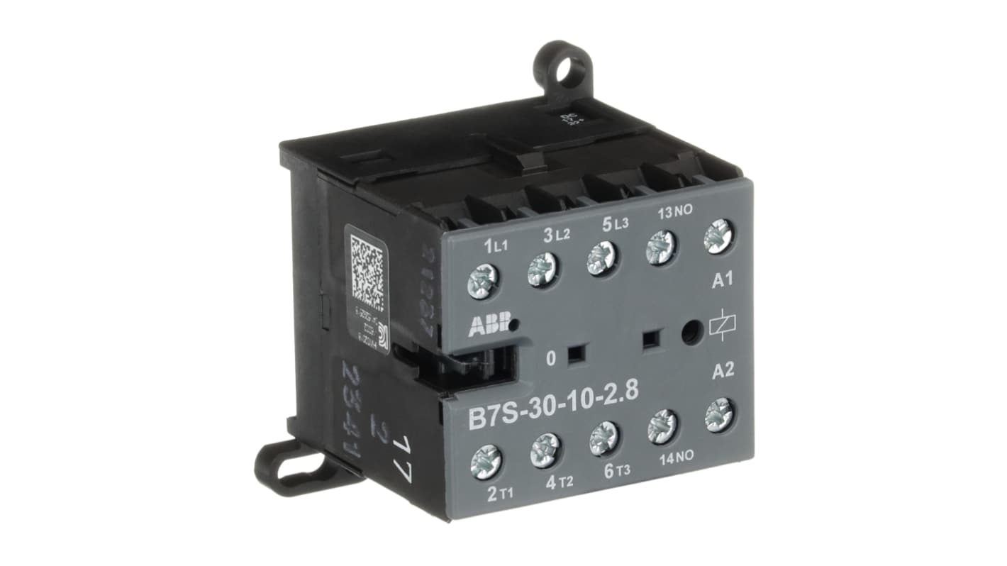 Contattore ABB GJL1313001R7102, 3 poli, 20 A, 5,5 kW, montaggio su guida, grado di protezione IP20, bobina 24 V c.c.