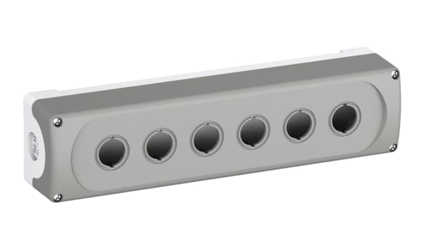 Contenitore stazione di controllo ABB MEP6, grigio, plastica, 6 fori da 22.5mm, grado di protezione IP66.