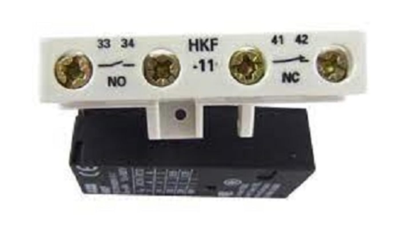 Contatto ausiliario ABB 1SAM101928R0001, 1 NA e 1 NC, 400 V, 4 A, morsetto a vite, per MO325 e MS325. Lunghezza 16 mm.