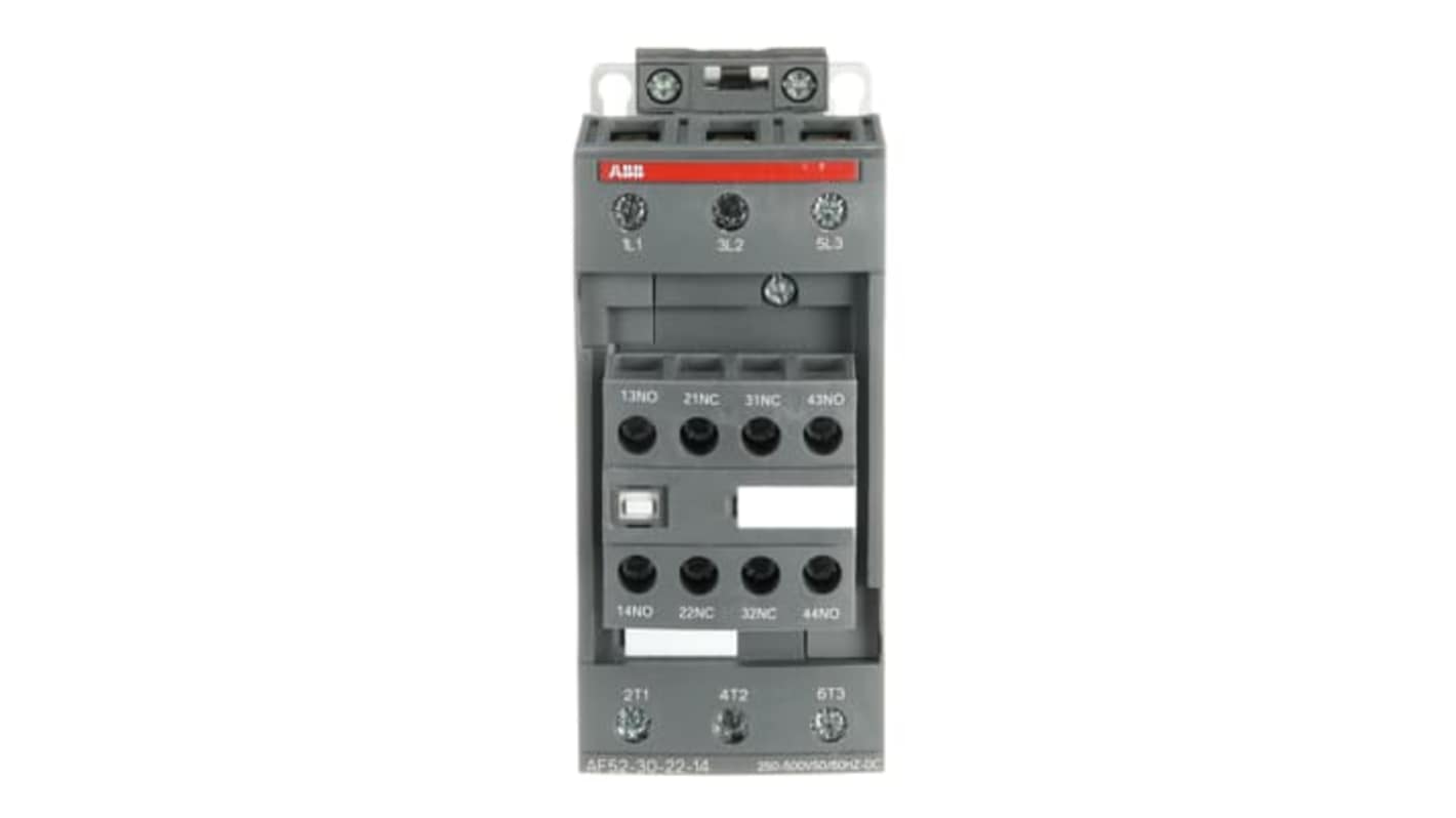 Contattore ABB 1SBL367001R1422 per motori, 3 poli, 100 A, 22 kW, tensione 500 V, grado di protezione IP20.