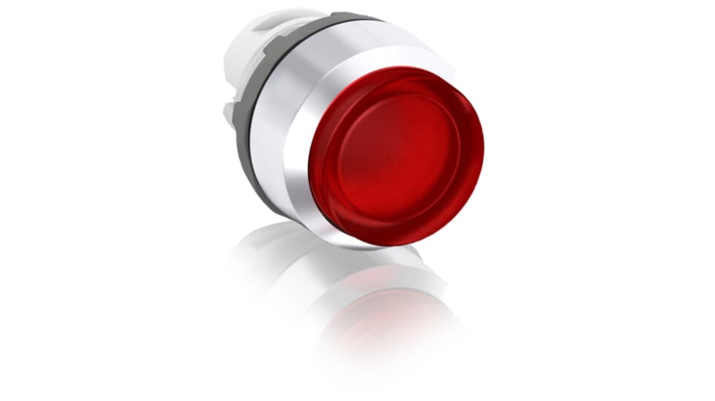 Attuatore pulsante rosso illuminato ABB, tipo instabile, serie MP3, diametro foro 22.5 mm, grado di protezione IP66.