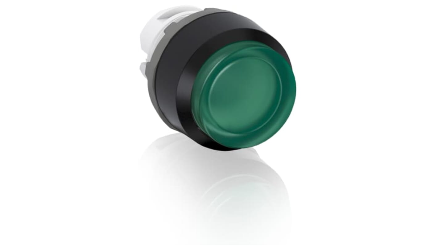 Attuatore pulsante Mantenuto ABB MP4, verde, rotondo, diametro 22.5 mm, IP66, temperatura -25/+70 °C.