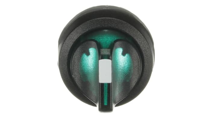 Selettore illuminato ABB M3SS1-11G, 3 posizioni, impugnatura verde, diametro foro 22.5 mm, grado di protezione IP66.