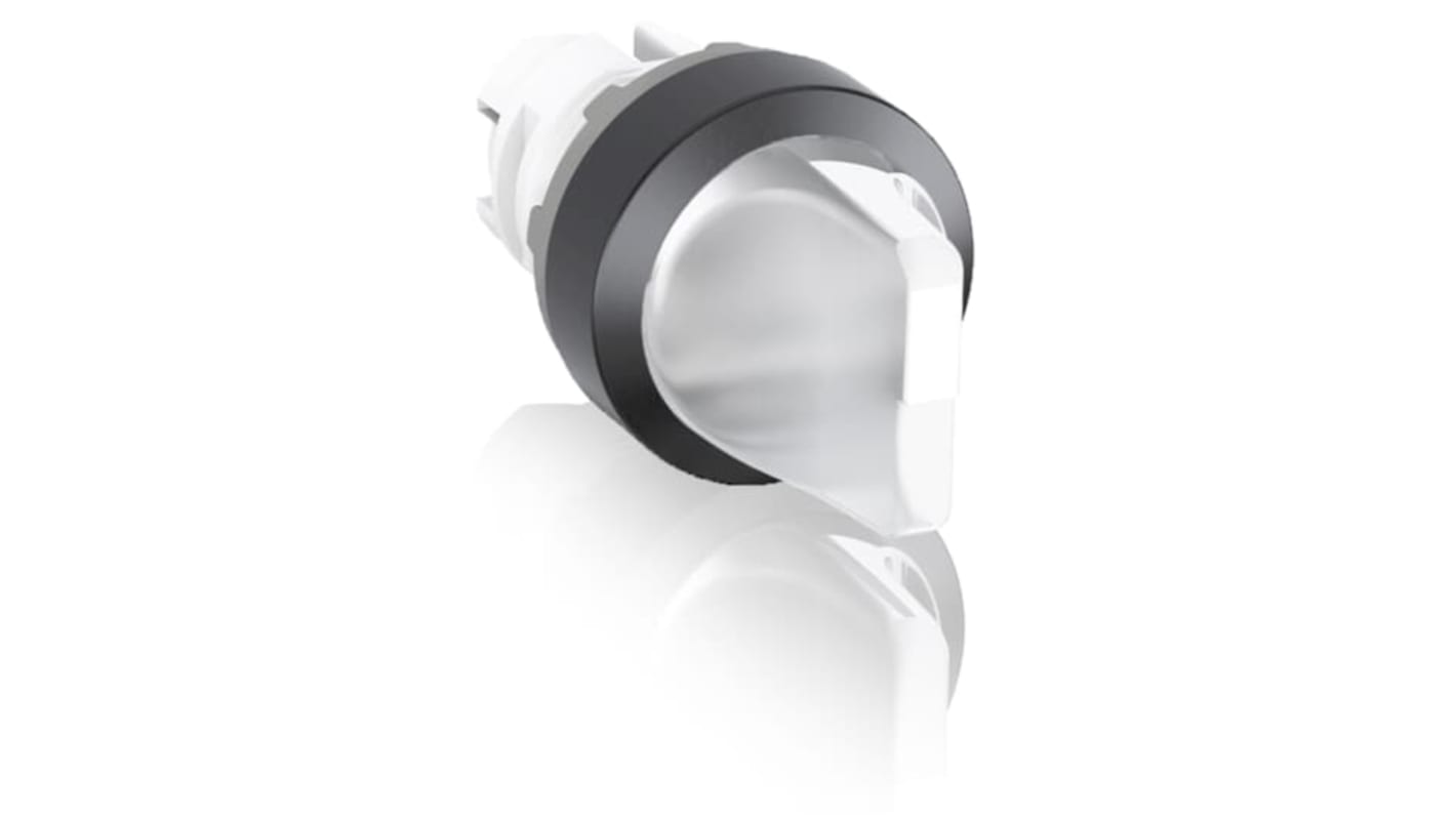 Selettore ABB M3SS1-11C a 3 posizioni, illuminato, con grado di protezione IP66, foro di montaggio 22.5mm.