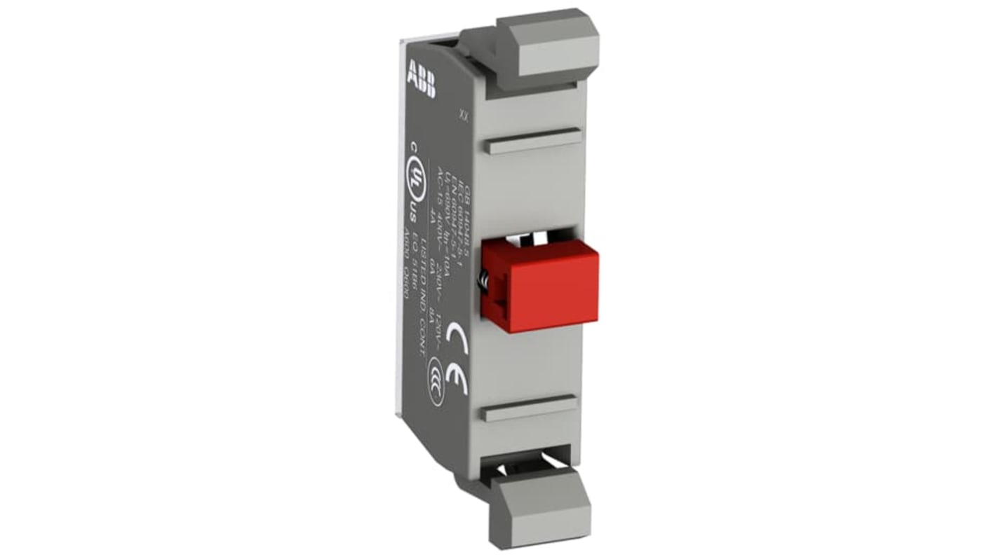 Blocco contatti ABB MCBL-10, tensione 125 V, montaggio frontale, configurazione 1 N/A, codice 1SFA611612R1010.
