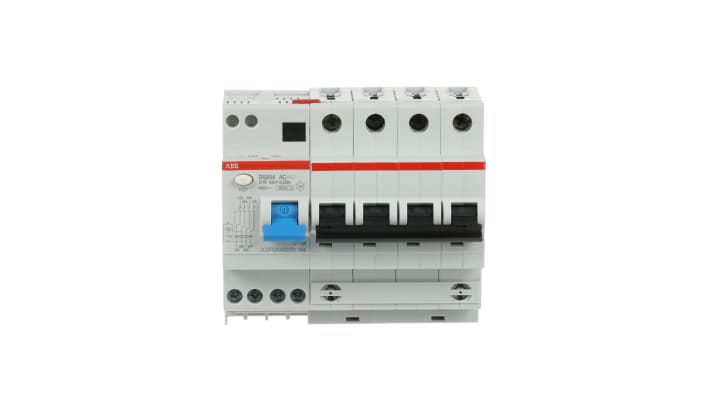 Interruttore automatico ABB 2CSR254001R1164, 4 poli, 16A, protezione contro sovraccarico, dimensioni 69 x 105 x 93 mm.