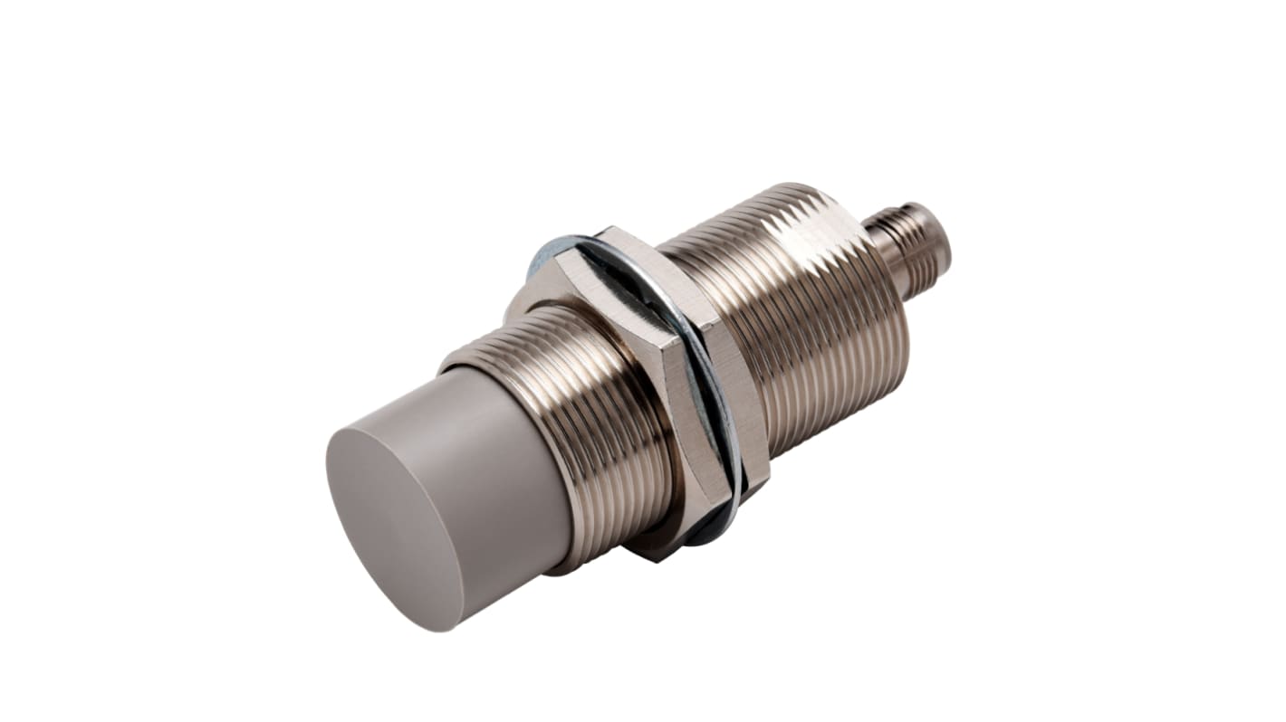 Sensore di prossimità induttivo cilindrico Omron E2E-X2C2L8-M5, M8 x 1, uscita NPN, rilevamento 2 mm, connettore M8 a 3 pin, IP69K.