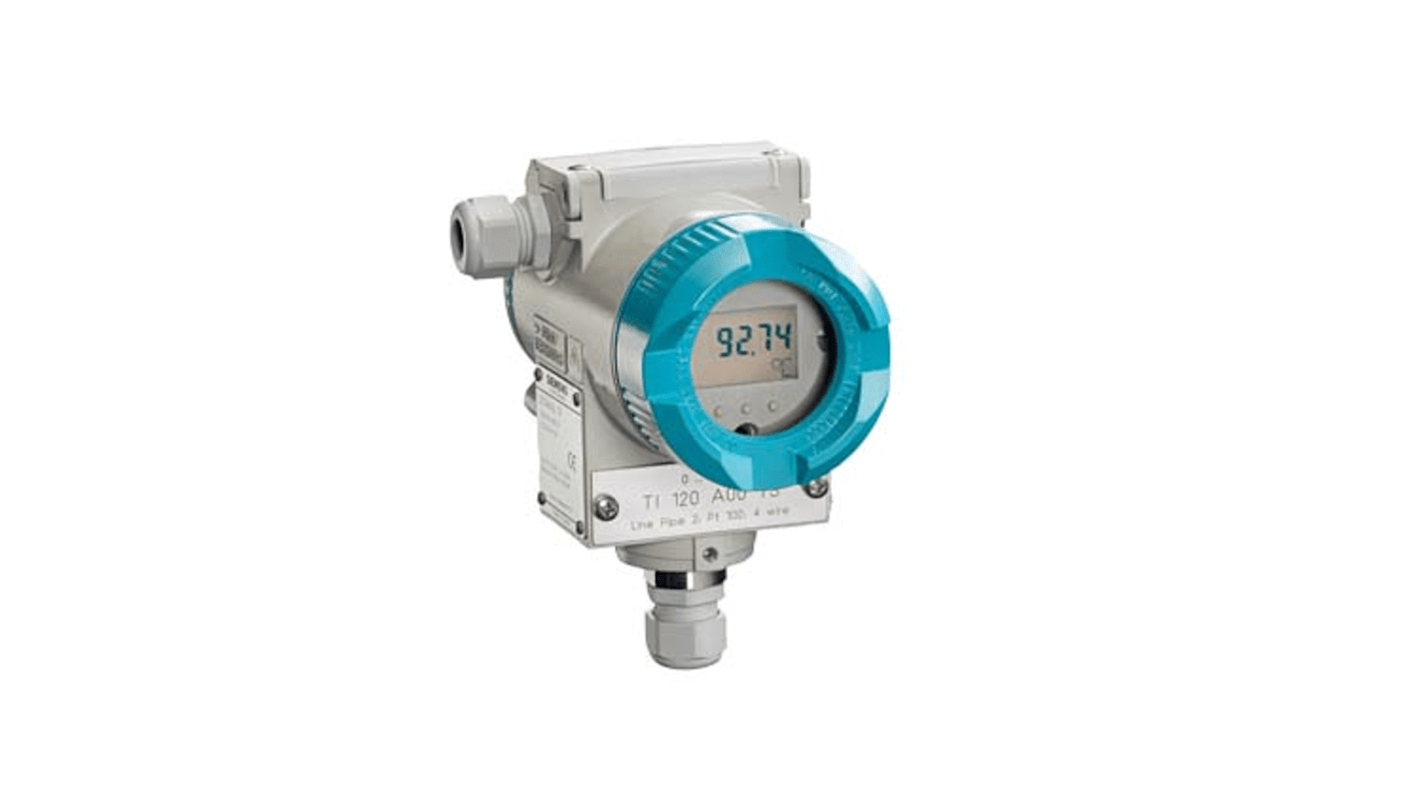 Trasmettitore di temperatura Siemens 7NG3135-0AB11, ingresso corrente, uscita 4-20 mA, montaggio in campo, robusto involucro in alluminio.