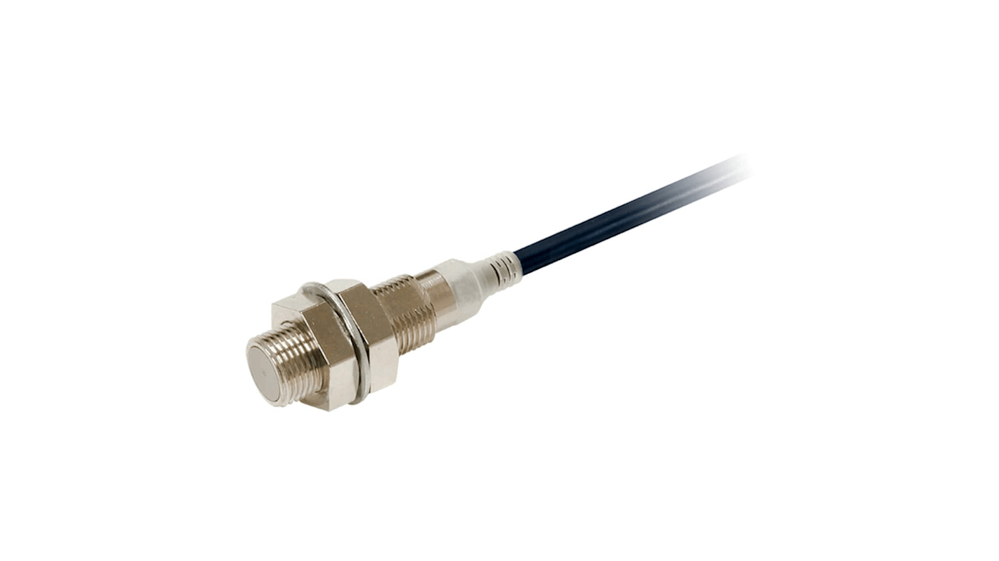 Omron E2E-X4C112 5M, sensore induttivo cilindrico con uscita NPN, distanza di rilevamento 4 mm, grado di protezione IP67, cavo da 5 metri.