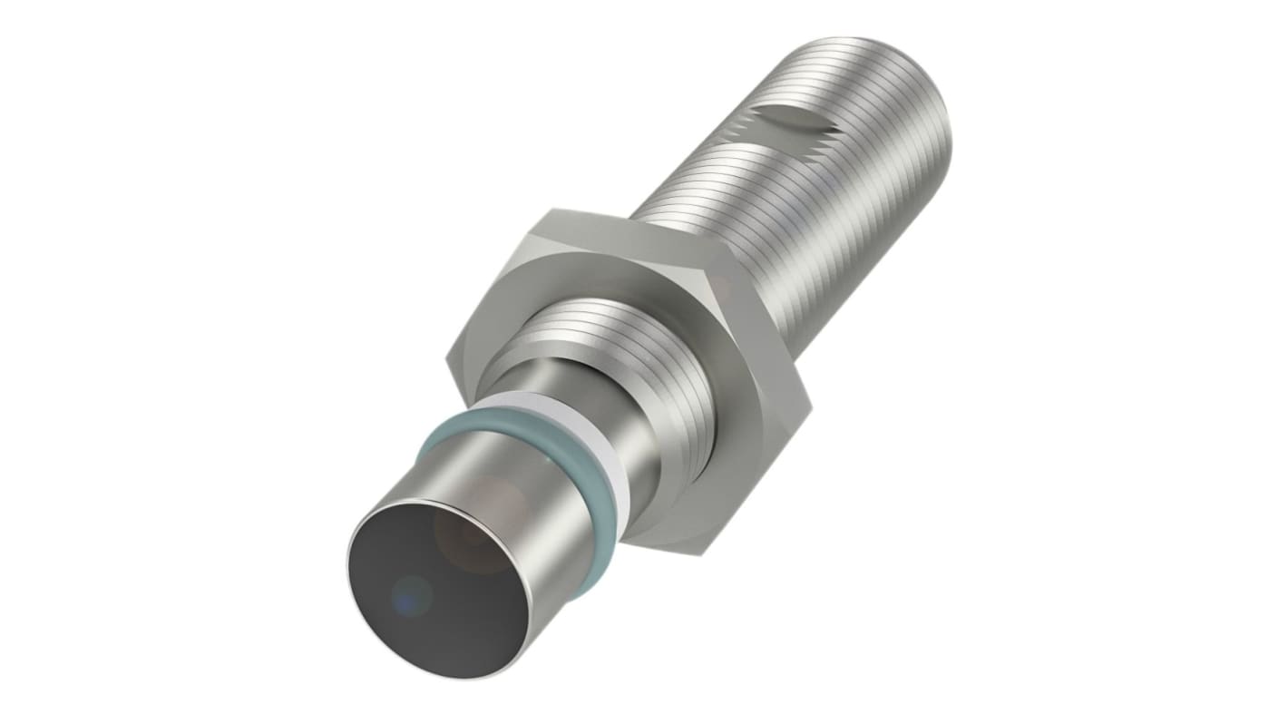 Sensore di prossimità induttivo cilindrico PNP M12 BALLUFF BHS0062, rilevamento 1,5 mm, IP68, acciaio inox, 56 mm x 12 mm.