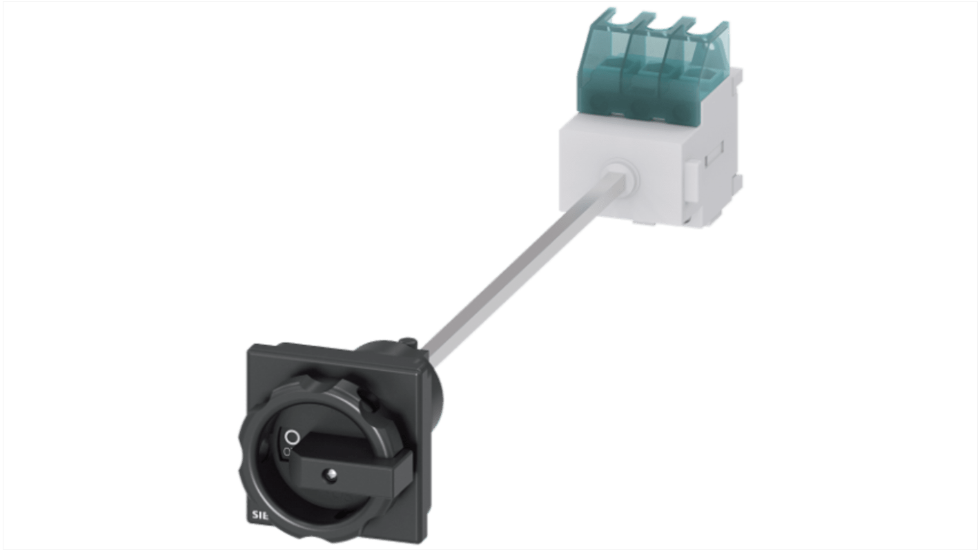 Interruttore sezionatore Siemens 3LD2215-0TK51, 32A, 3 poli, montaggio a pannello, grado di protezione IP65.