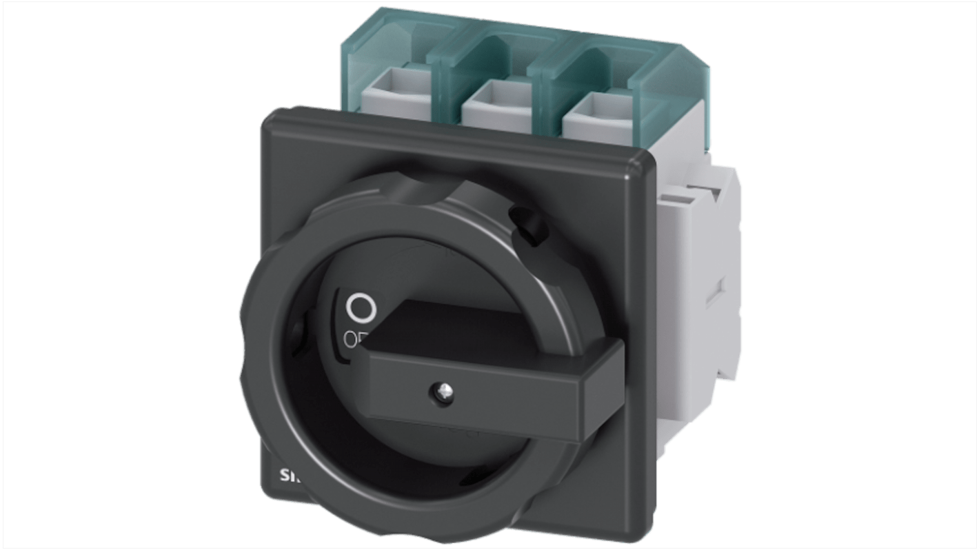 Interruttore sezionatore Siemens 3LD2704-1TP51, 100A, 3 poli, montaggio a pannello, grado di protezione IP65, colore nero.
