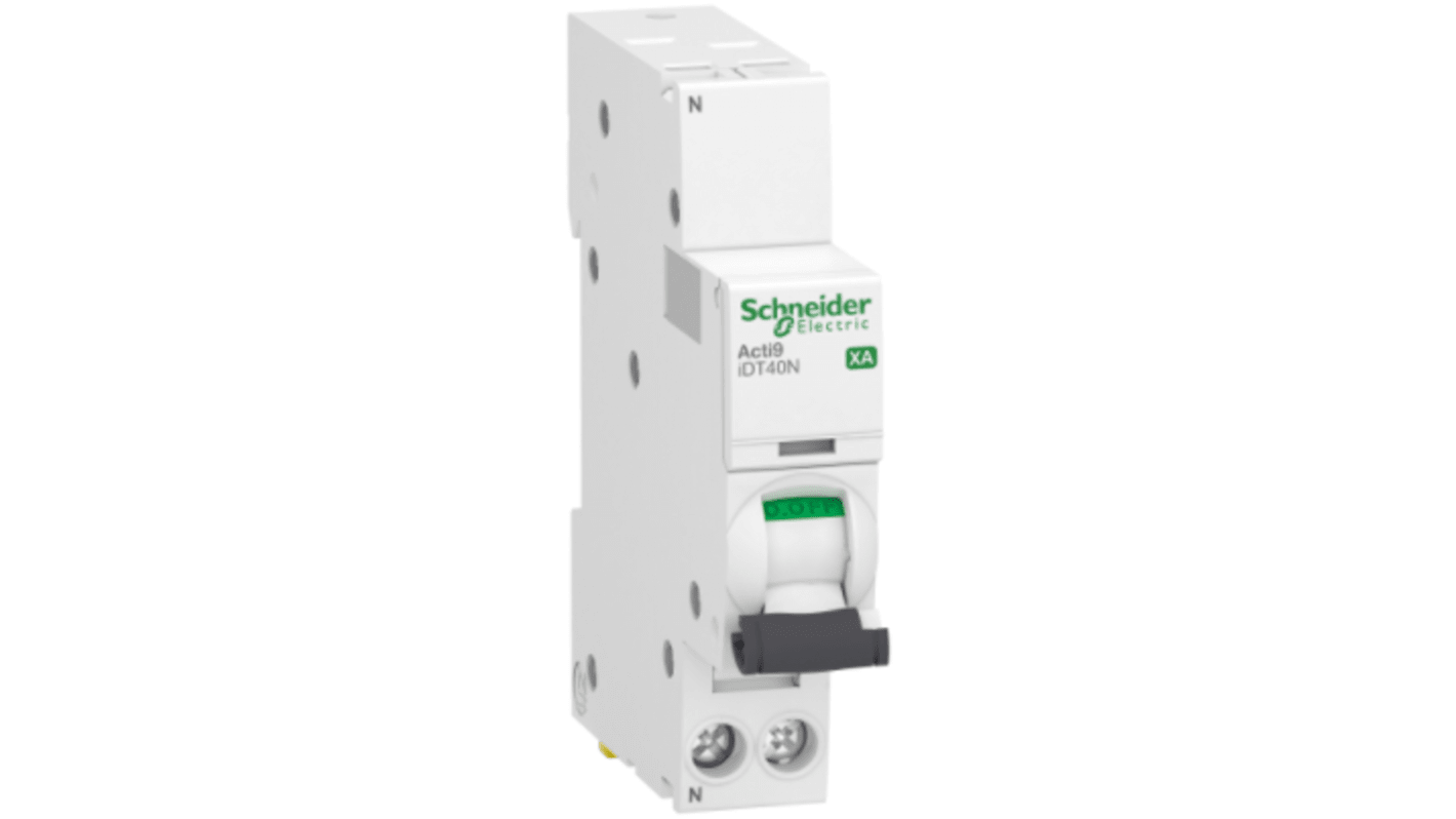 Interruttore magnetotermico Schneider Electric 1P 40A, Tipo C, montaggio su guida DIN, grado di protezione IP20/IP40.