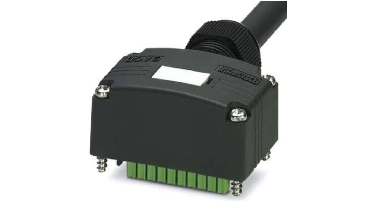 Custodia connettore M12 Phoenix Contact 1097653, 8 porte, IP65/IP67, tensione 120V, cavo 20 m, materiale PBT e PUR.