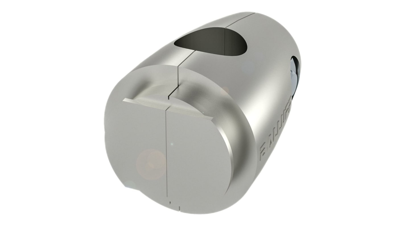 Staffa di montaggio BALLUFF BAM003Y in acciaio inox per aste di fissaggio Ø 12 mm, dimensioni Ø 27 x 37 mm, include morsetti.