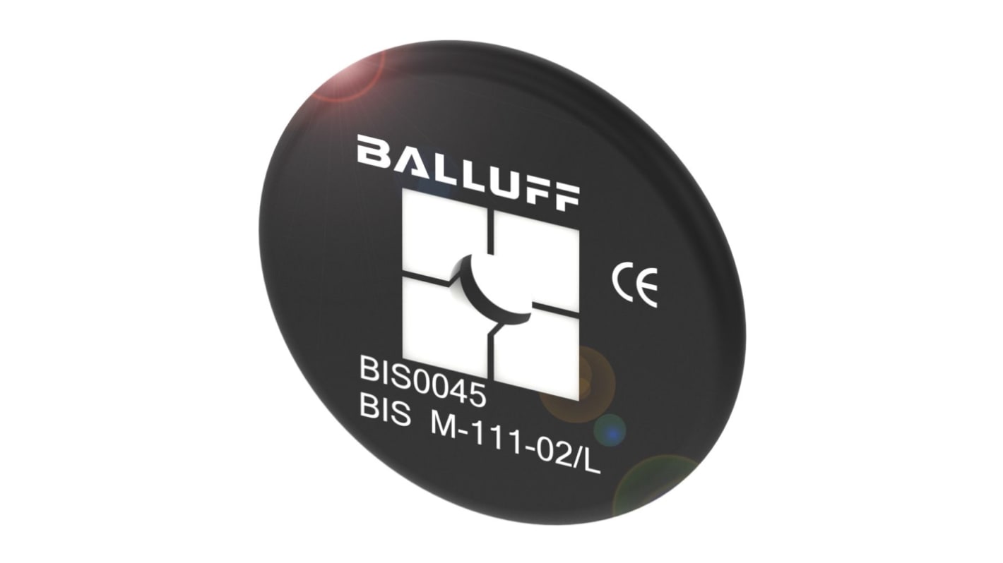 Etichette RFID BALLUFF BIS0045, Ø 30 mm, 13.56 MHz, progettate per ambienti industriali, sola lettura, resistenza a condizioni estreme.