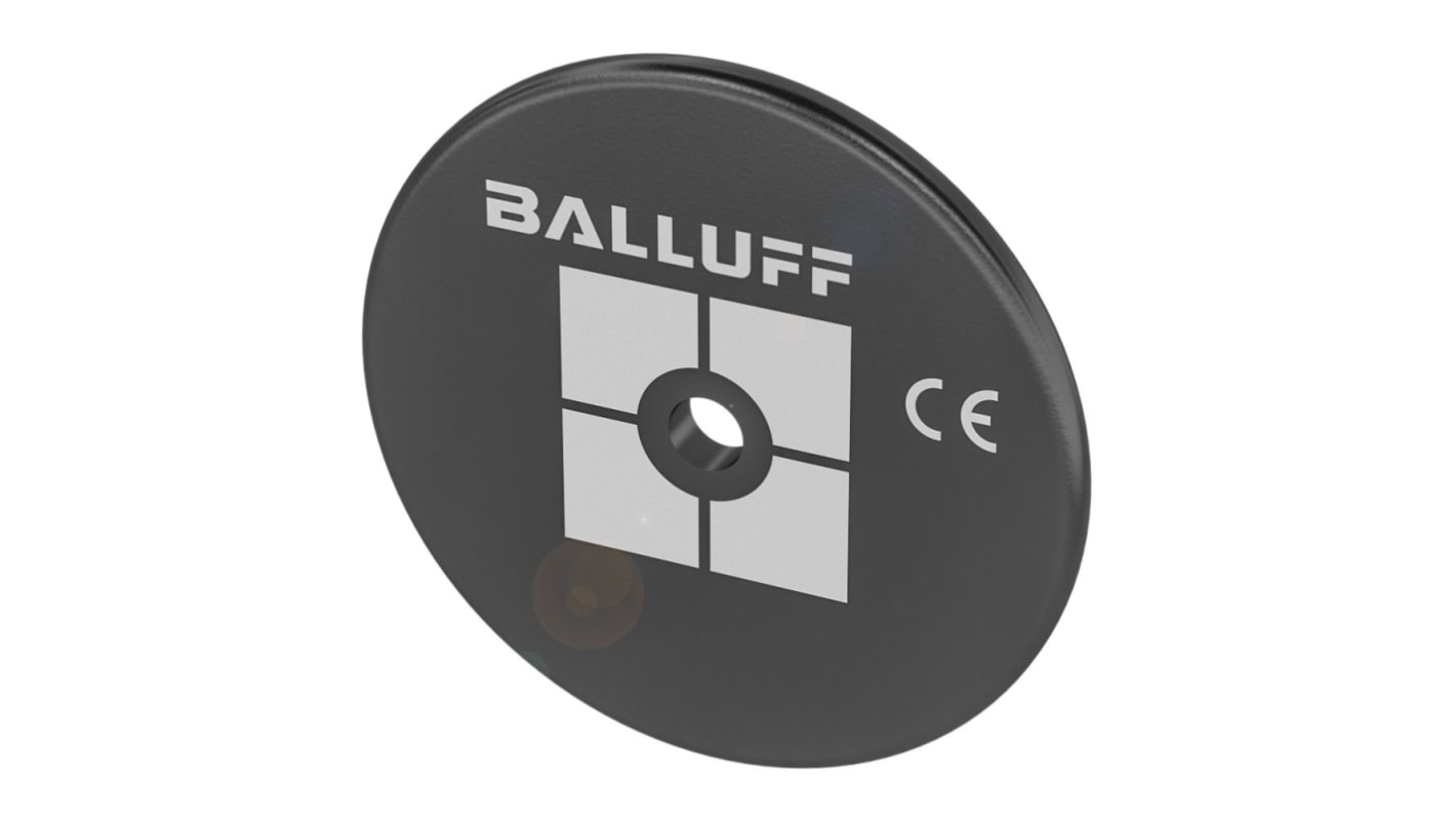 Etichette RFID BALLUFF BIS0046, Ø 30 x 2,8 mm, frequenza HF 13.56 MHz, resistente a condizioni ambientali estreme.