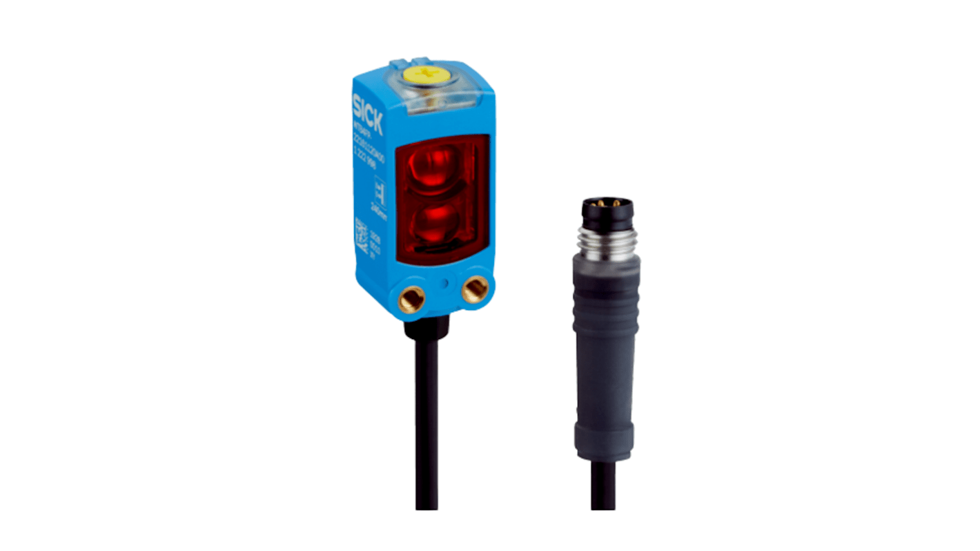 Sensore fotoelettrico Sick WTB4FP-31311120ZZZ, miniaturizzato, rilevamento 4-220 mm, uscita PNP/NPN, grado di protezione IP66/IP67.