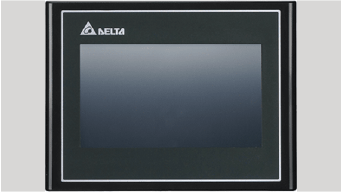 Delta Electronics DOP-103BQ, display HMI touch screen 4,3" con risoluzione 480x272, grado di protezione IP65, installazione semplice.
