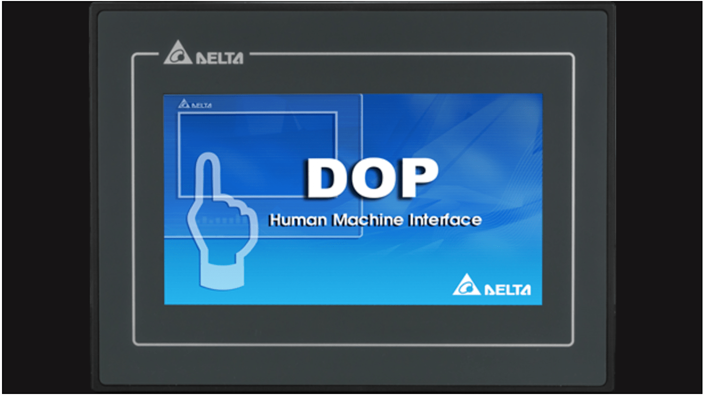 Delta Electronics DOP-107BV, display HMI touch screen 7", risoluzione 800x480, grado di protezione IP65, facile installazione.