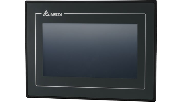 Delta Electronics DOP-107CV, display HMI touch screen 7" con risoluzione 800x480 e connessione Ethernet.