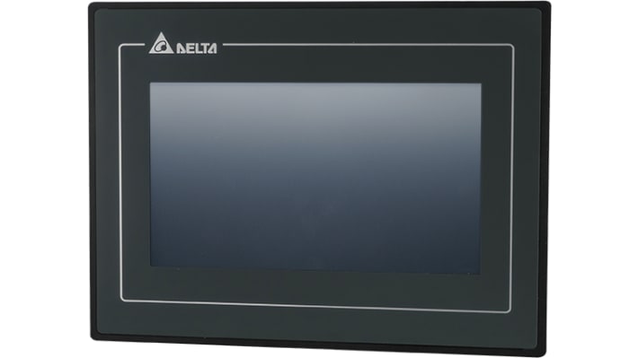 Delta Electronics DOP-107EV, display HMI touch screen 7" con risoluzione 800x480, 2 porte COM e Ethernet.