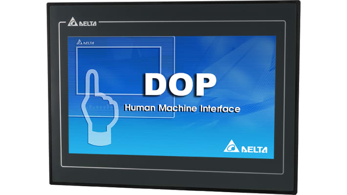 Delta Electronics DOP-110IS, display HMI touch screen 10,1", risoluzione 1024 x 600, interfaccia Ethernet 10/100 Mbps.