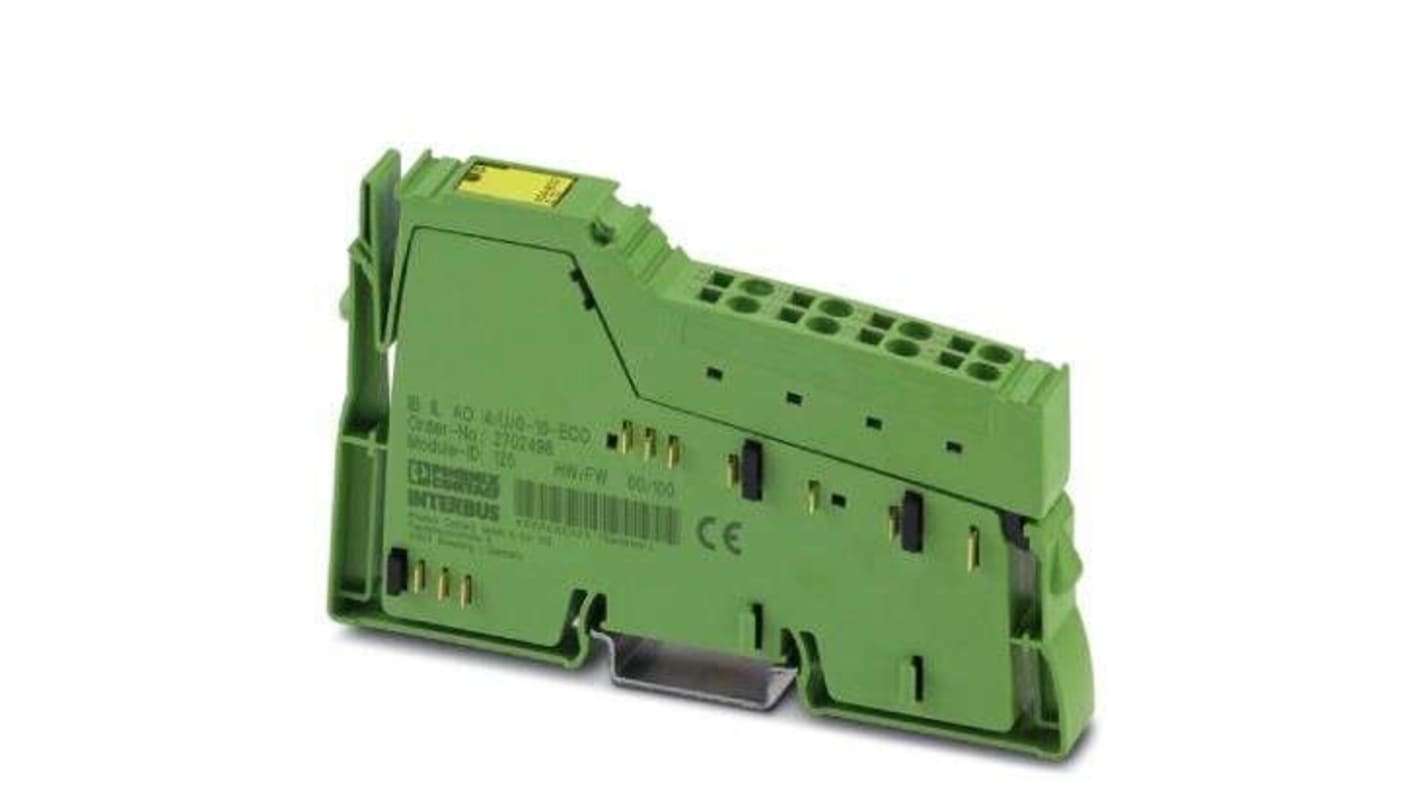 Phoenix Contact 2702498, terminale di uscita analogica ECO per stazione in linea, dimensioni 4,71 x 0,48 x 2,81 pollici, IP20.