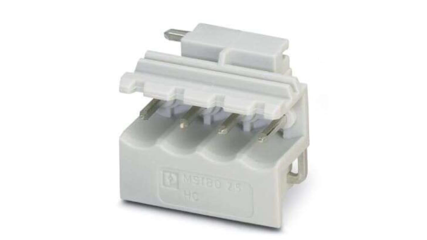 Connettore PCB Phoenix Contact 2907774, 4 vie, 2,5 mm², 12 A, 320 V. Passo 5 mm, montaggio saldatura a onda. Ideale per circuiti stampati industriali.