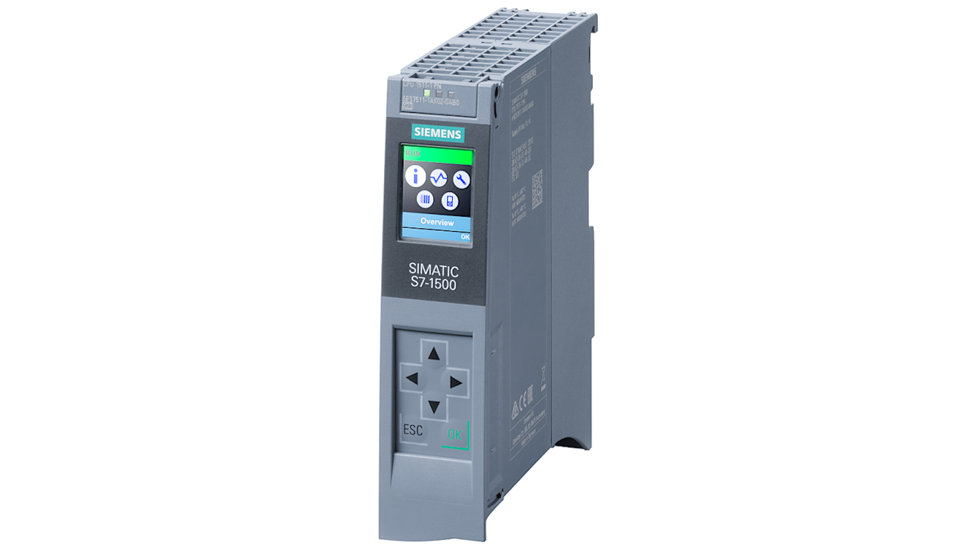 CPU PLC Siemens 6AG1511-1AK02-7AB0 SIPLUS S7-1500, 20 ingressi/uscite, 24 V c.c., interfaccia PROFINET IRT.