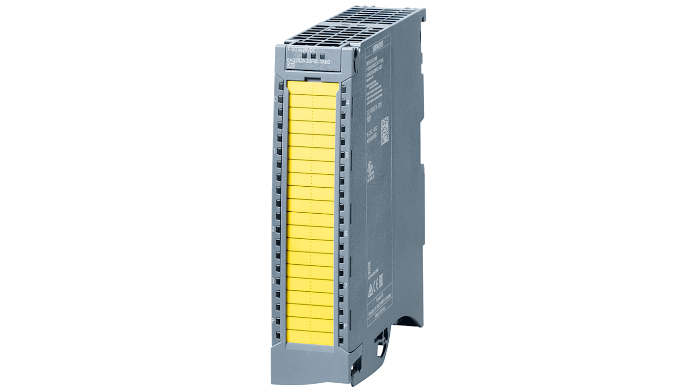 Modulo di uscita digitale Siemens 6AG2526-2BF00-1AB0, 8 uscite a transistor 24VDC, dimensioni 147 x 35 x 129 mm.