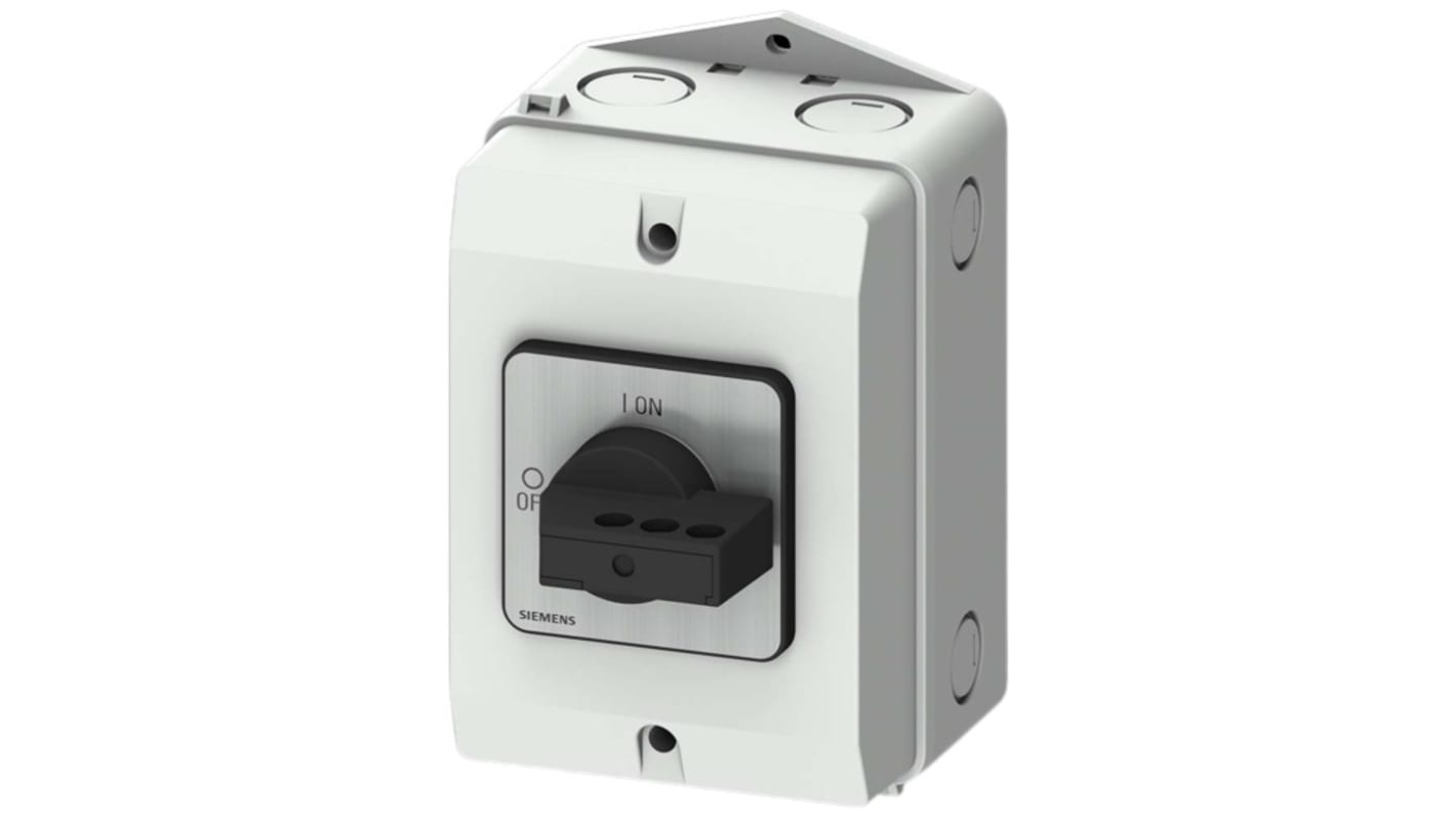 Sezionatore interruttore Siemens 3LD2284-2GP21, 3 poli, corrente 32 A, IP65, fusibile RK5 integrato.