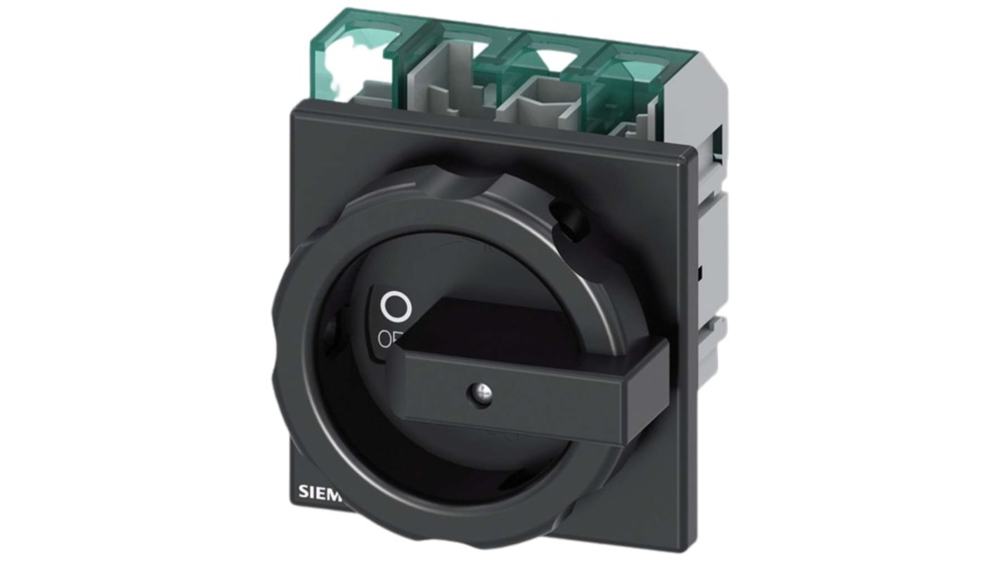 Sezionatore interruttore Siemens 3LD5020-0TL11, 4 poli, 32A, fusibile Classe CC, IP65, per attivazione sicura apparecchiature.