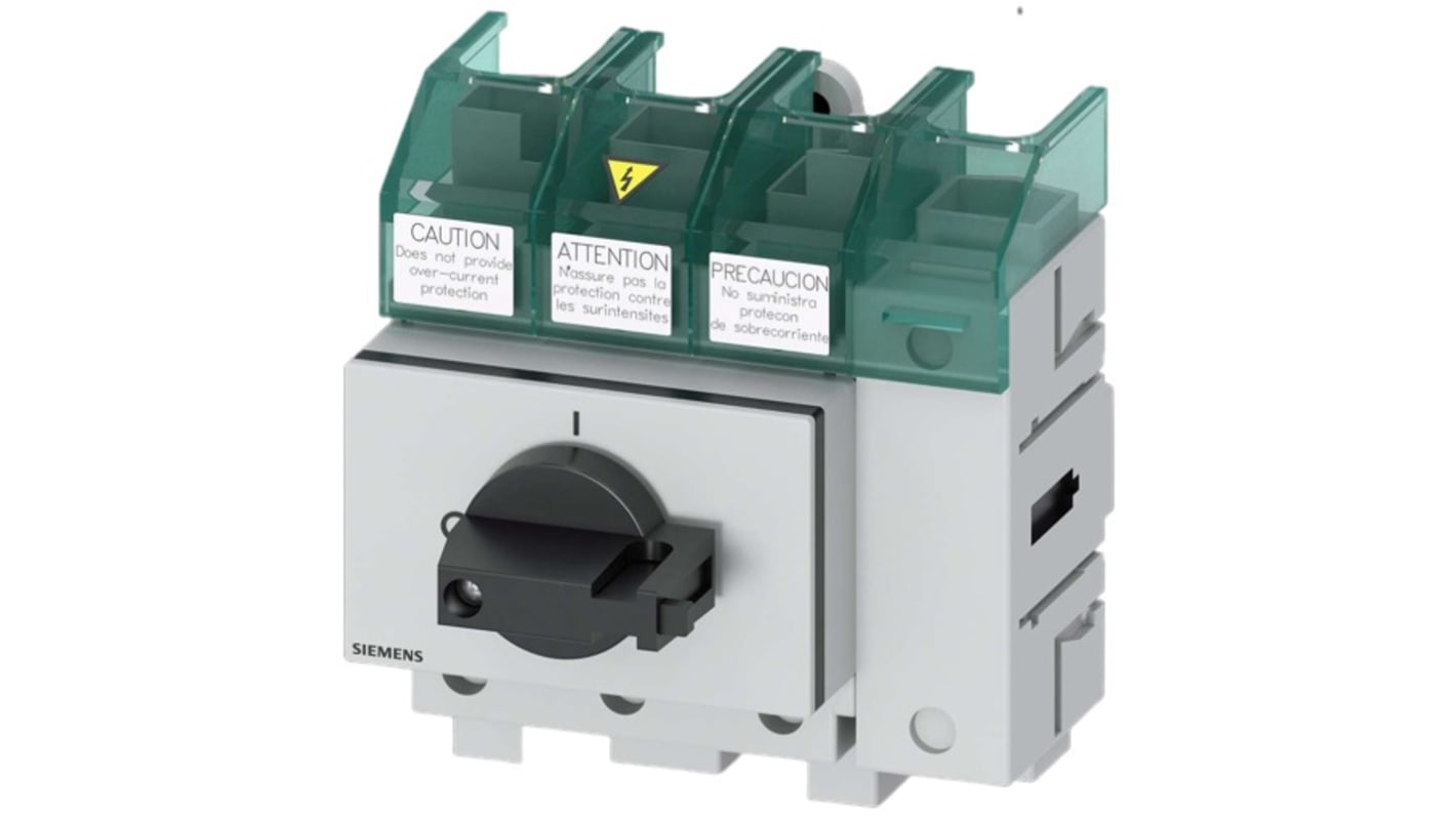 Sezionatore interruttore Siemens 3LD5200-0TL11, 4 poli, 63A, fusibile Classe J, IP65, per attivazione sicura apparecchiature elettriche.