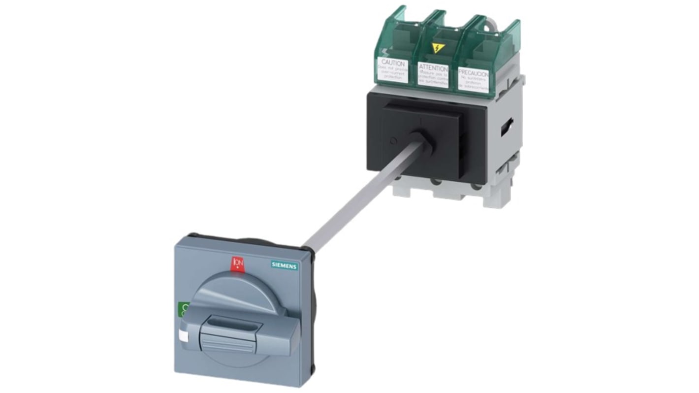 Sezionatore interruttore Siemens 3LD5210-0TK11, 3 poli, 63A, fusibile Classe J, IP65, temperatura -25 a 55°C.