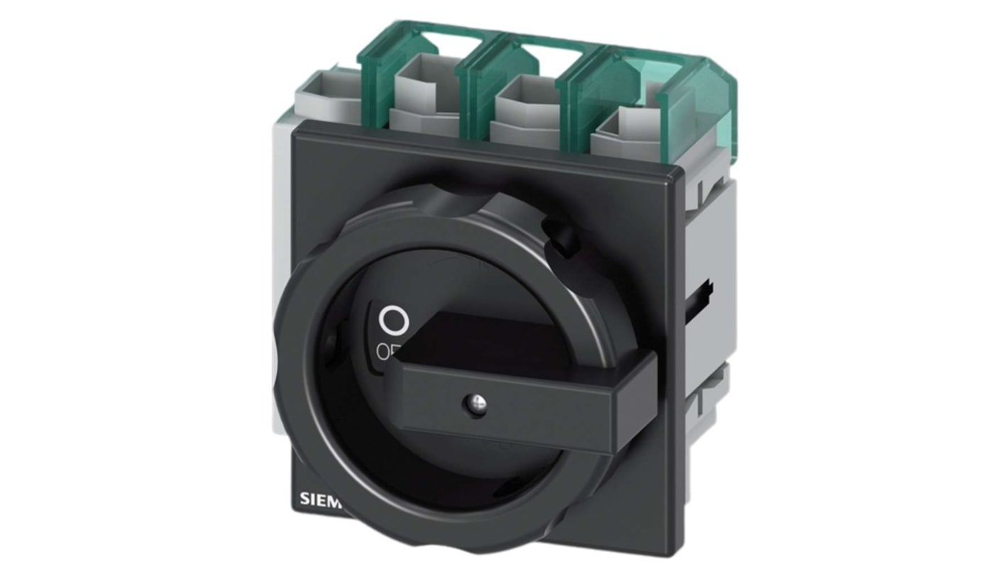 Sezionatore interruttore Siemens 3LD5220-0TL11, 4 poli, 63A, fusibile Classe J, IP65, per attivazione sicura apparecchiature elettriche.