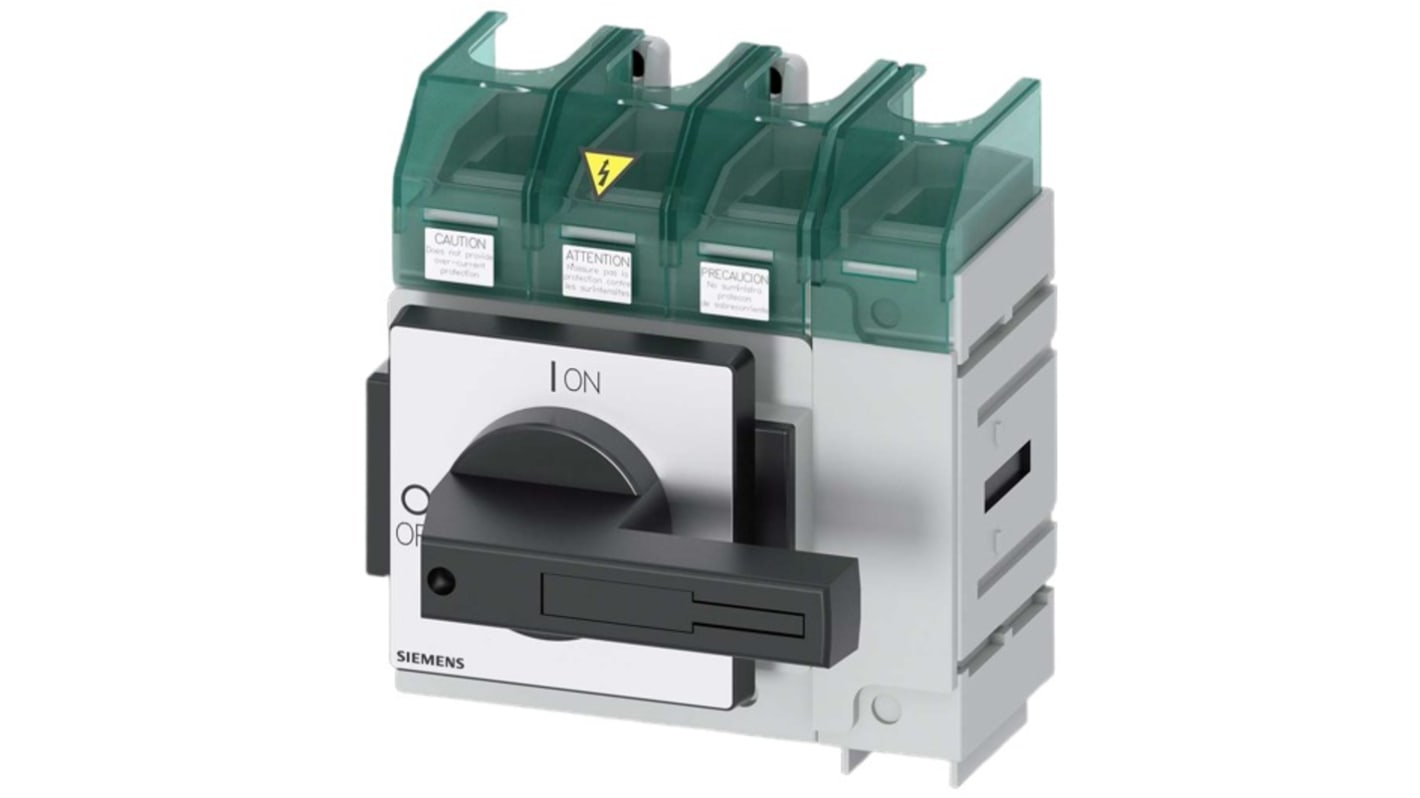 Sezionatore interruttore Siemens SENTRON 3LD5, 4 poli, 100A, fusibile Classe J, IP65, per attivazione sicura apparecchiature.