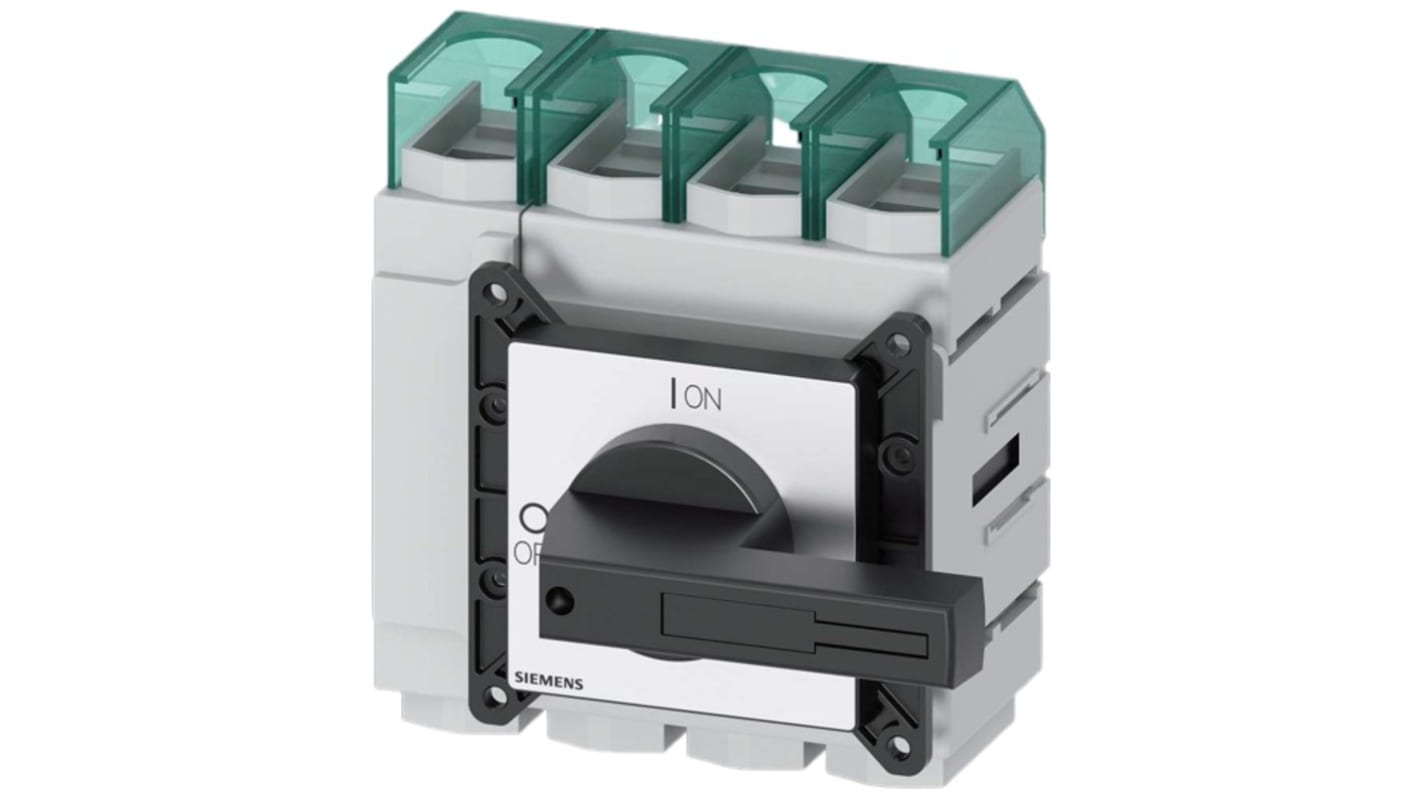 Sezionatore interruttore Siemens 3LD5420-0TL11, 4 poli, 100A, fusibile Classe J, IP65, per attivazione sicura apparecchiature.