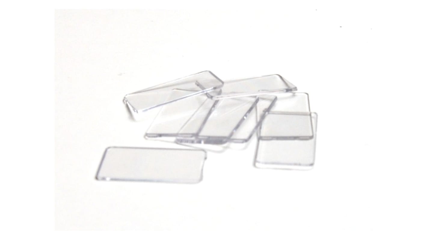 Piastra di protezione trasparente Cembre 990521 in policarbonato 15x27 mm per uso tecnico e commerciale.