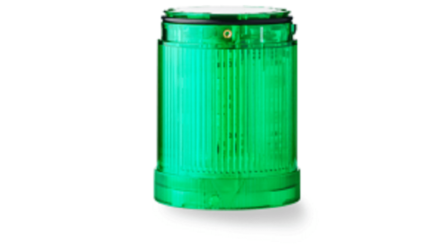 Modulo torretta segnalazione verde AUER Signal 12-250V Ø50mm IP65 UL4X13. Lampadina incandescenza 7W, facile sostituzione. Ideale per applicazioni modulari.