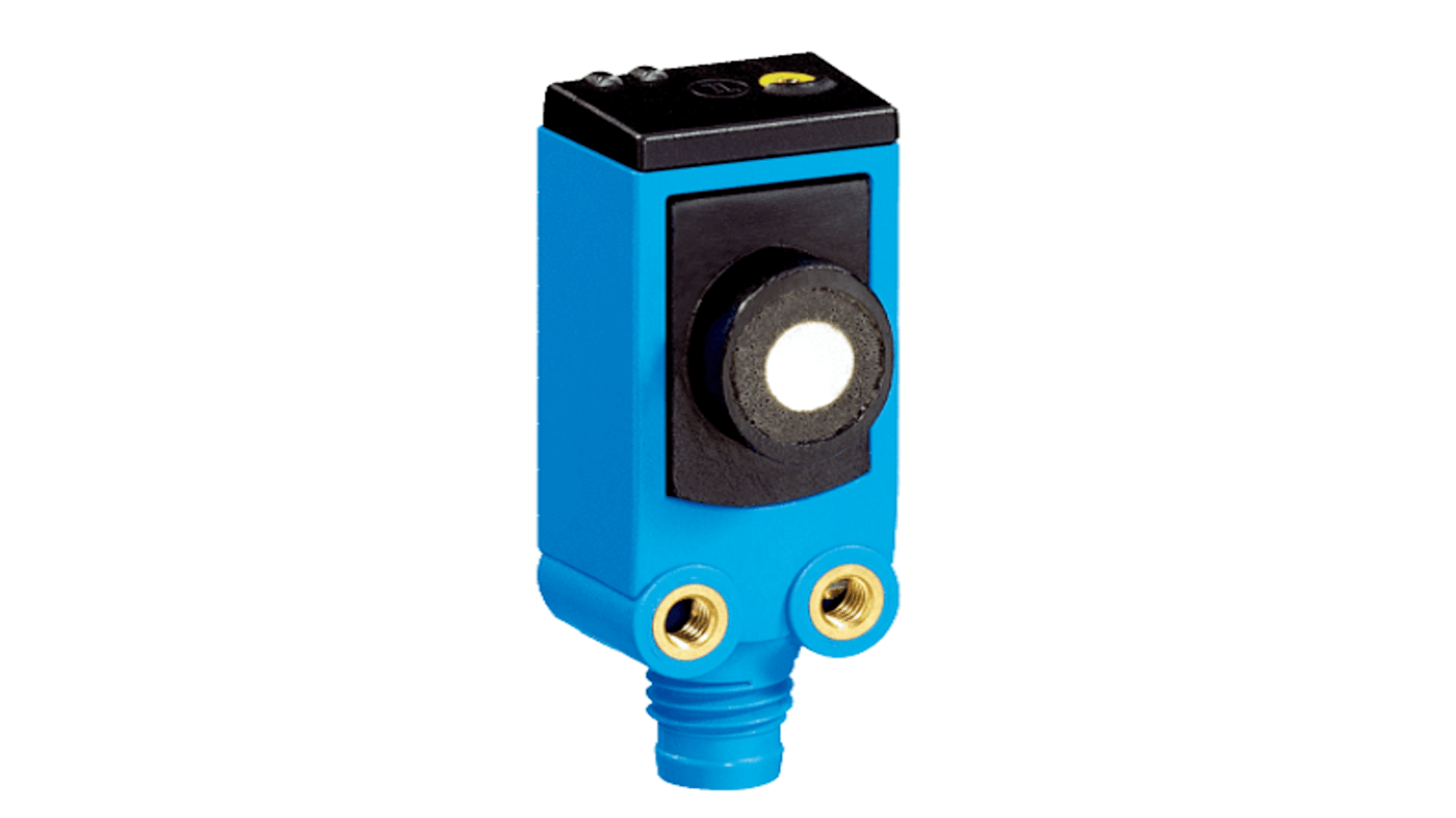 Sensore di prossimità a ultrasuoni rettangolare Sick UC4-1334B, rilevamento 13-150 mm, tensione 15-30 V, connettore M12. Dimensioni 16 x 40.1 x 16.7 mm.