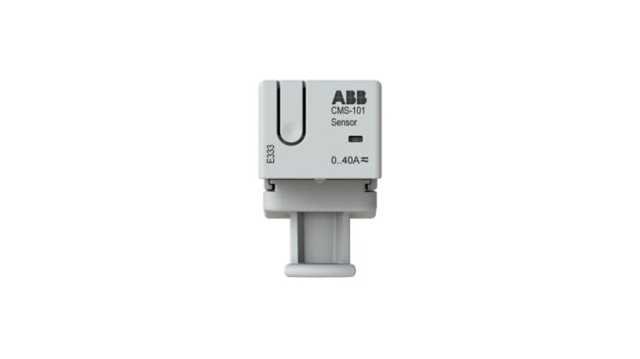 Sensore di corrente ABB 2CCA880108R0001, montaggio su cavo, 0.1-40A, dimensioni 41x17.4x29 mm, precisione 0.5% FS.