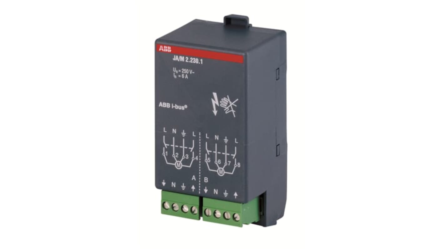 Modulo I/O ABB 2CDG110003R0011 per sistema bus KNX, controlla due attuatori indipendenti, IP54, dimensioni 1.2.55 x 1.92 x 3.66 poll.