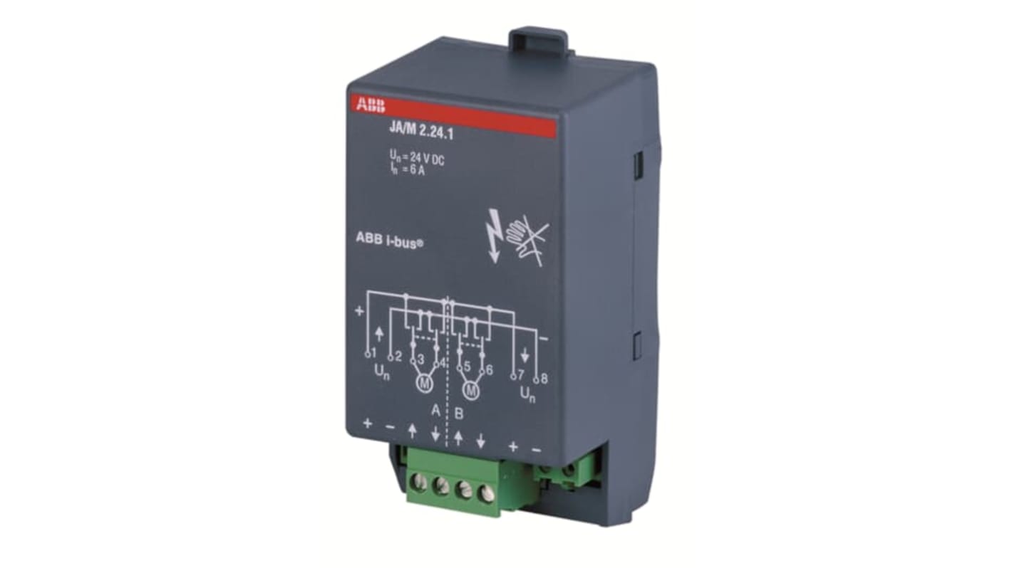 Modulo I/O ABB 2CDG110004R0011 per sistema bus KNX, controlla due otturatori a 24 V c.c., grado di protezione IP54. Dimensioni 1,65 x 1,92 x 3,66 poll.