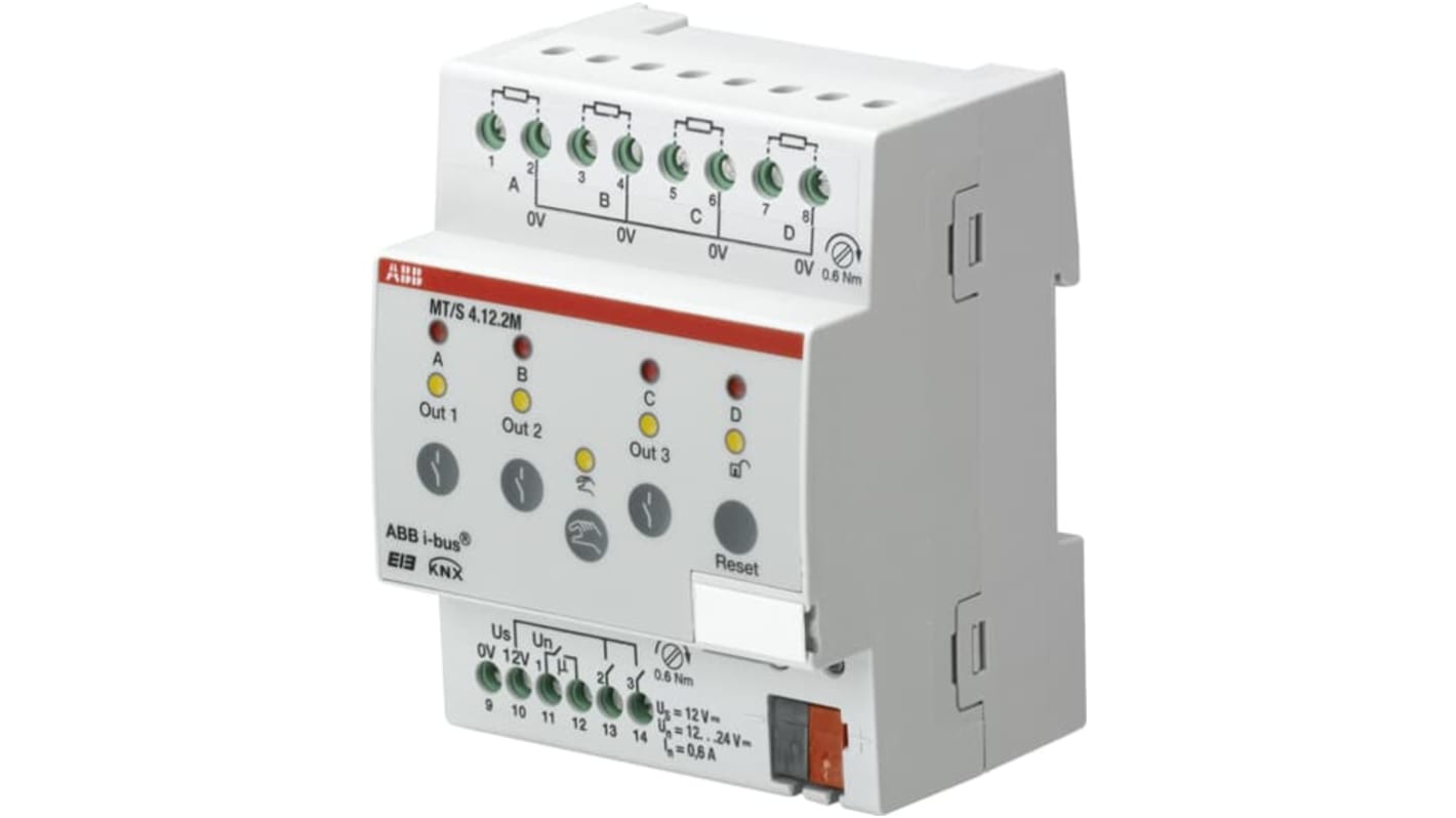 Modulo di sicurezza ABB 2CDG110109R0011 per sistema bus KNX, montaggio su guida DIN, dimensioni 90 x 72 x 64 mm, IP20.