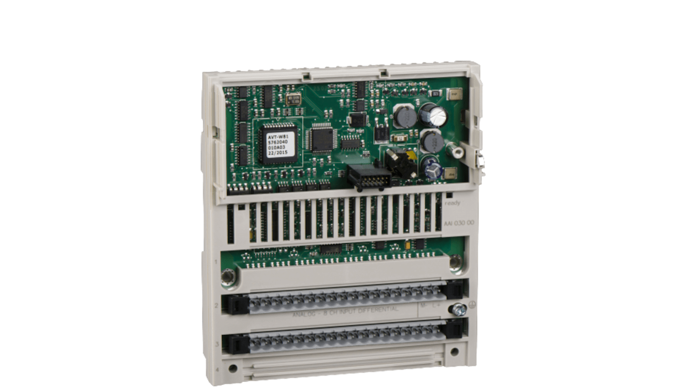 Modulo di ingresso analogico Schneider Electric 170AAI03000 per Momentum Modicon, 8 ingressi, temperatura operativa 0-60°C.